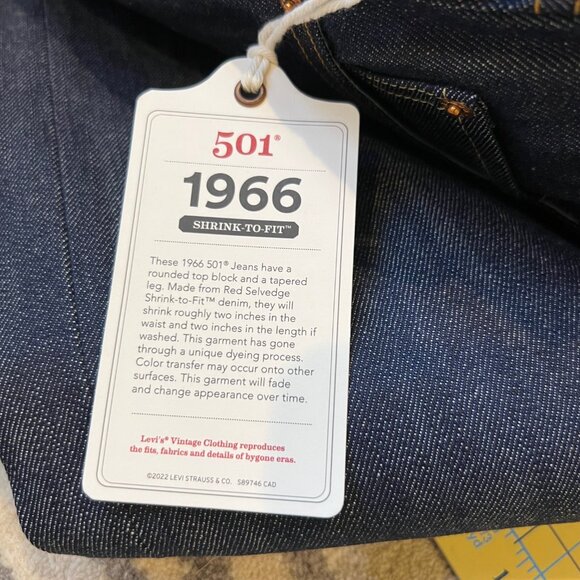 NWT Levi's LVC 1966 jeans sz 30x34 - Picture 14 of 15